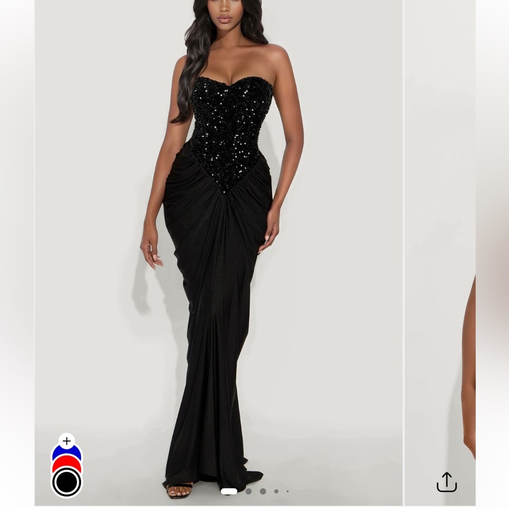 Fashion Nova Black Sequin Maxi Dress